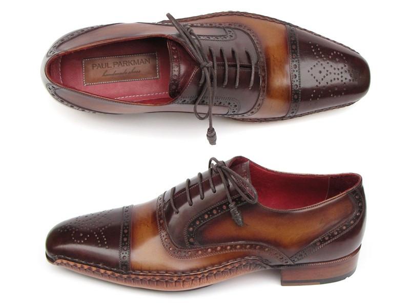 Paul Parkman ''5032-BRW'' Brown Genuine Leather Captoe Oxford Shoes.